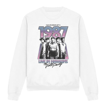 White - Front - Stranger Things Unisex Adult Hawkins 1987 Group Tour Poster Sweatshirt
