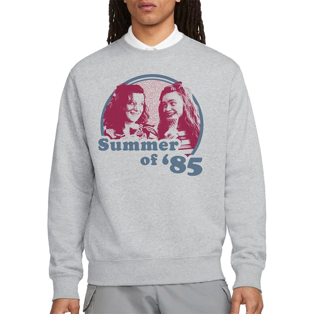 Athletic Heather - Side - Stranger Things Unisex Adult Summer Of 85 Eleven & Max Heather Sweatshirt