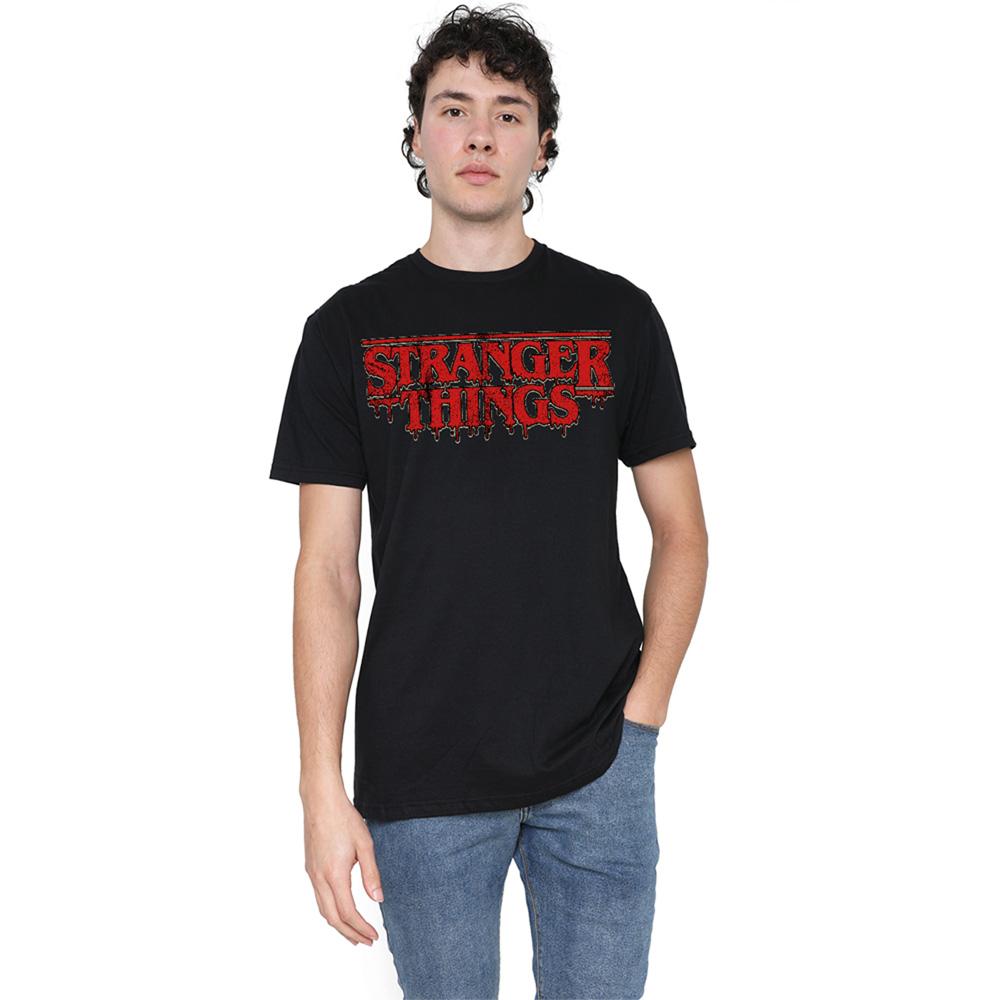 Black - Lifestyle - Stranger Things 5 Unisex Adult Dripping Logo T-Shirt
