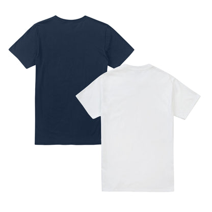White-Navy - Back - Captain America Mens Collegiate T-Shirt (Pack Of 2)
