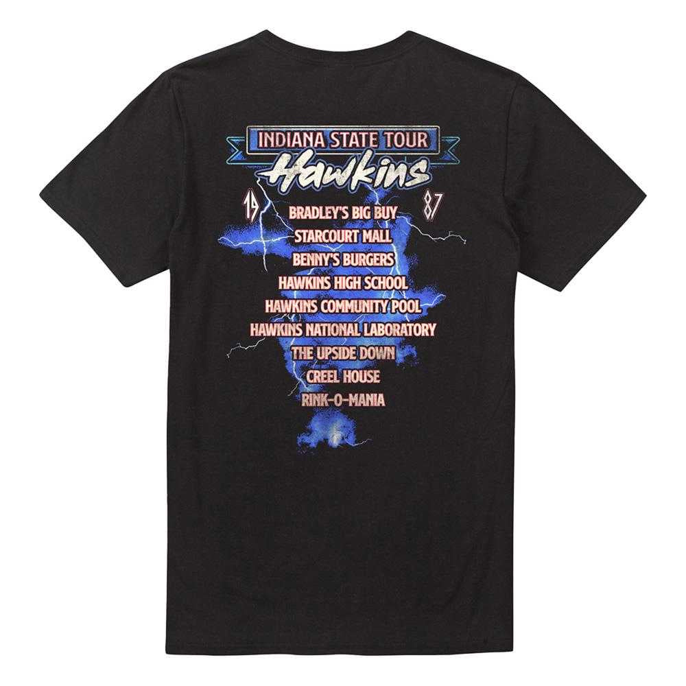 Black - Back - Stranger Things Unisex Adult 87 Eleven Tour Poster Back Print T-Shirt