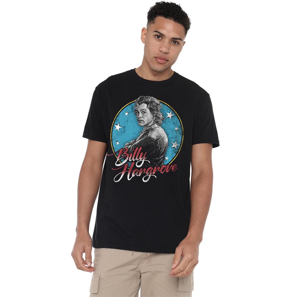 Black - Side - Stranger Things Unisex Adult Billy Band T-Shirt