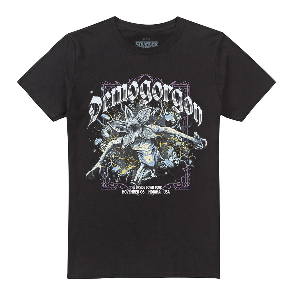 Black - Front - Stranger Things Unisex Adult Demogorgon Band T-Shirt