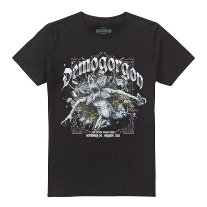 Black - Front - Stranger Things Unisex Adult Demogorgon Band T-Shirt