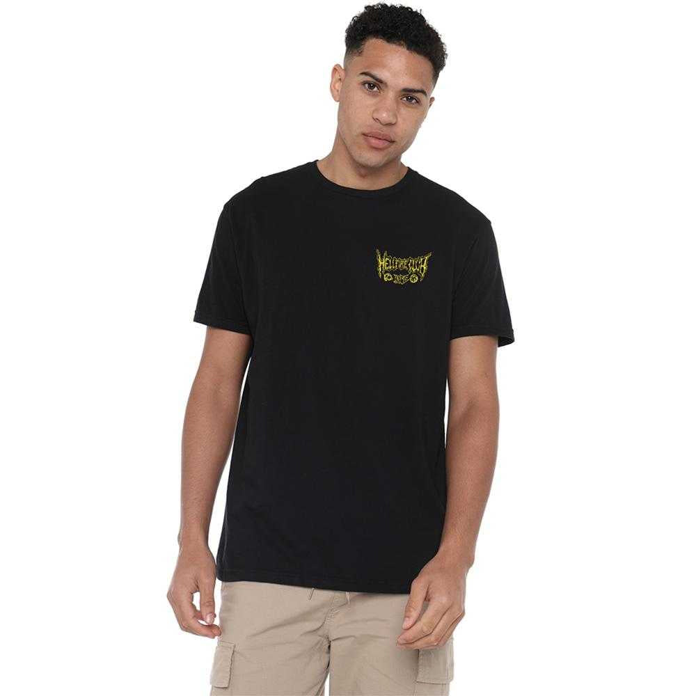 Black - Lifestyle - Stranger Things Unisex Adult Hellfire Outline Back Print T-Shirt