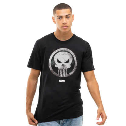 Black - Side - The Punisher Mens Skull Badge T-Shirt
