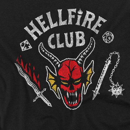 Black - Side - Stranger Things Unisex Adult Hellfire Club Inverted Long-Sleeved T-Shirt