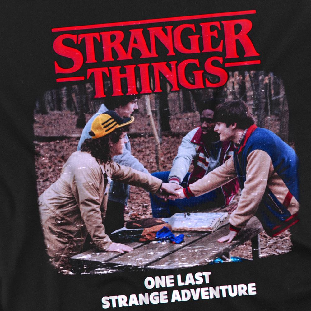 Black - Side - Stranger Things Unisex Adult One Last Strange Adventure T-Shirt