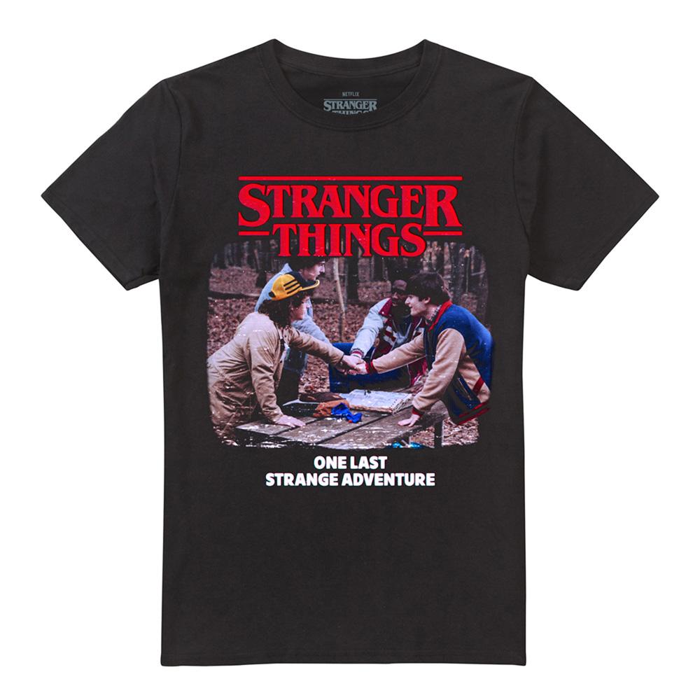 Black - Front - Stranger Things Unisex Adult One Last Strange Adventure T-Shirt