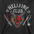 Black - Back - Stranger Things 5 Unisex Adult Hellfire Club Inverted Hoodie