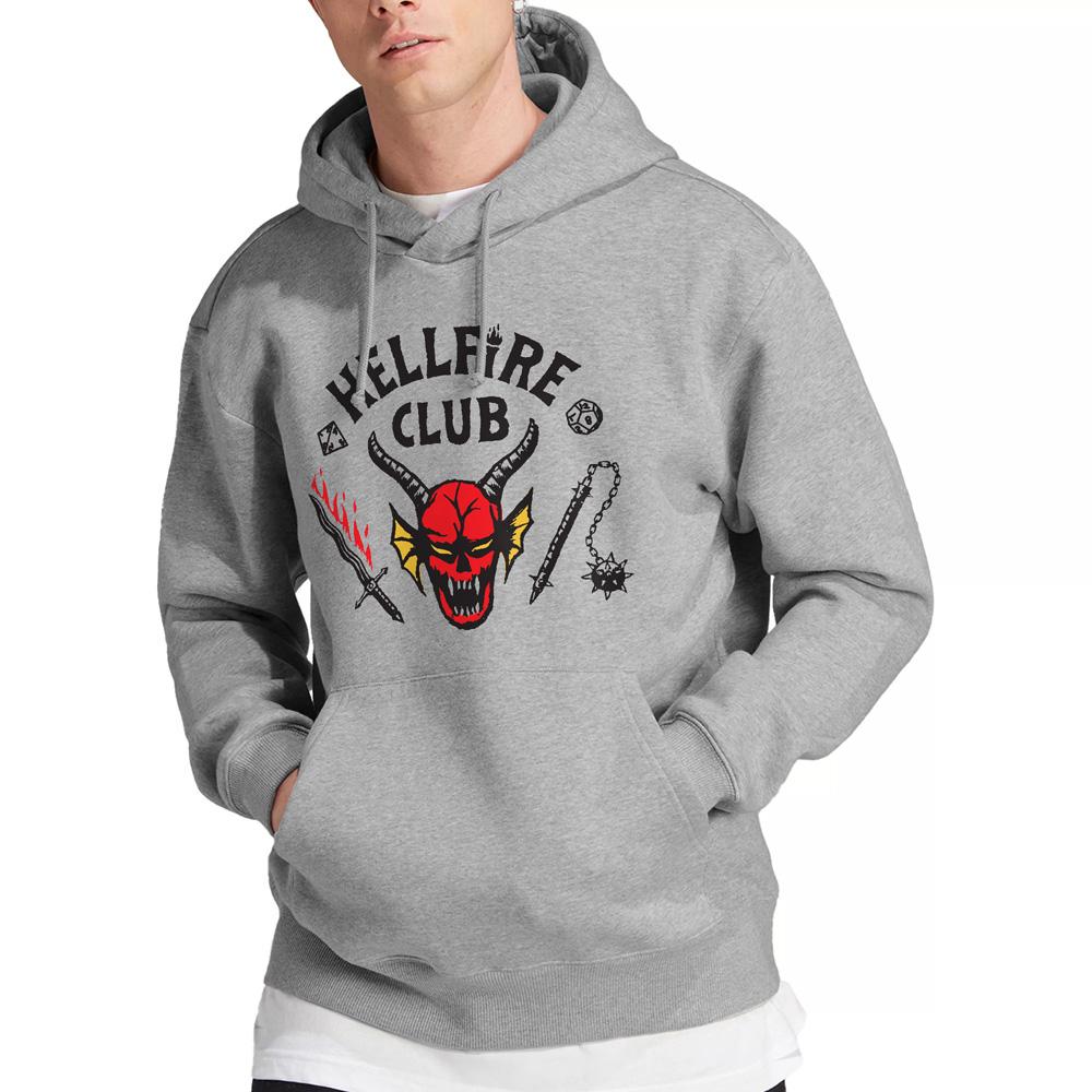 Athletic Heather - Back - Stranger Things 5 Unisex Adult Hellfire Club Inverted Hoodie
