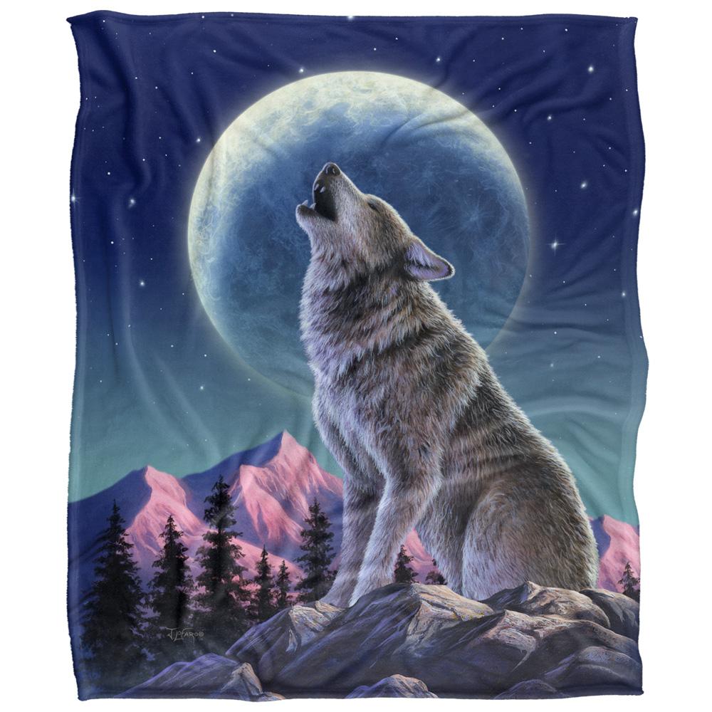 Multicoloured - Front - JQ Licensing Jlo Silky Howling Wolf Supersoft Blanket