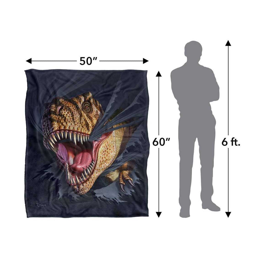 Multicoloured - Side - JQ Licensing Jlo Silky Dinosaur Supersoft Blanket