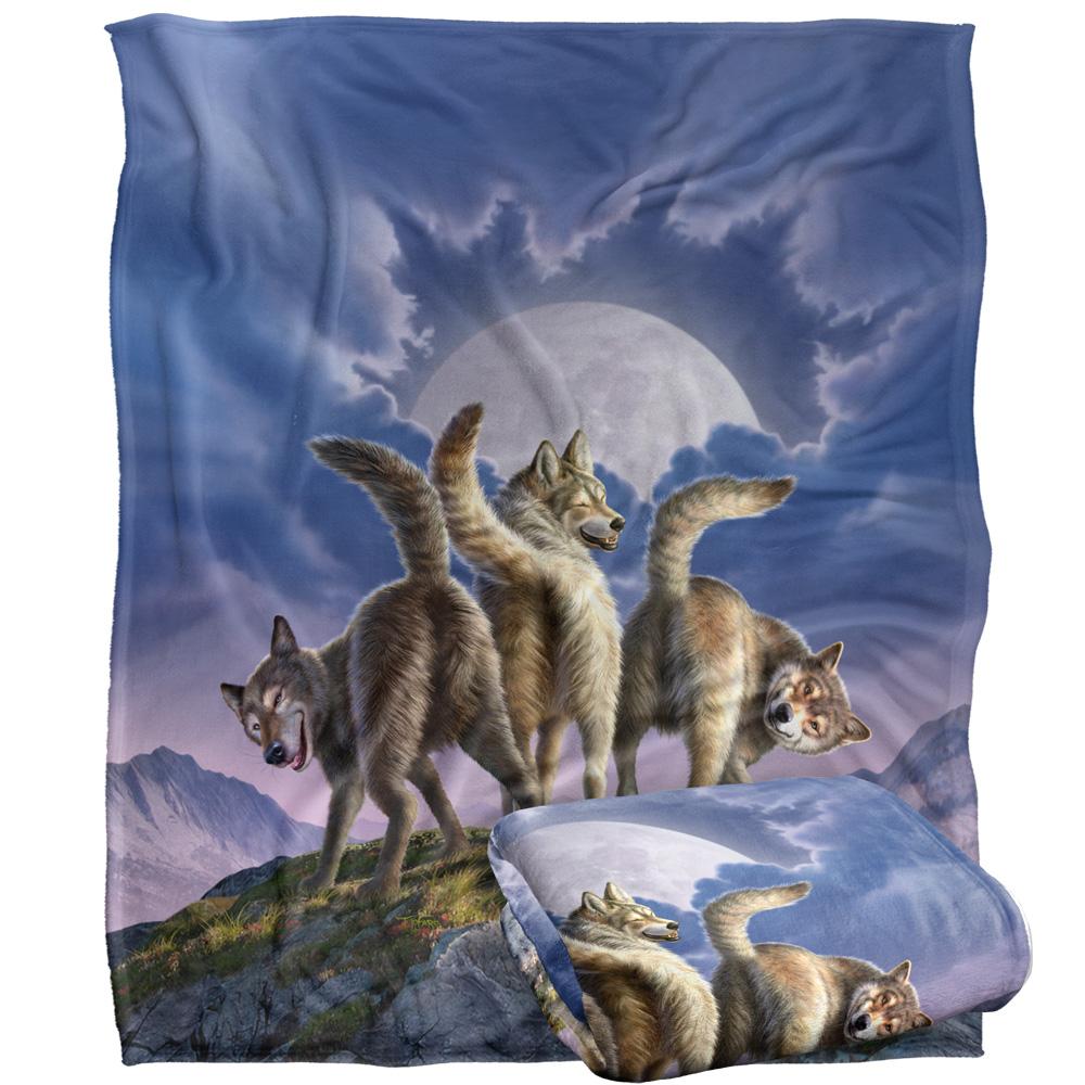 Multicoloured - Back - JQ Licensing Jlo Silky Wolf Pack Supersoft Blanket