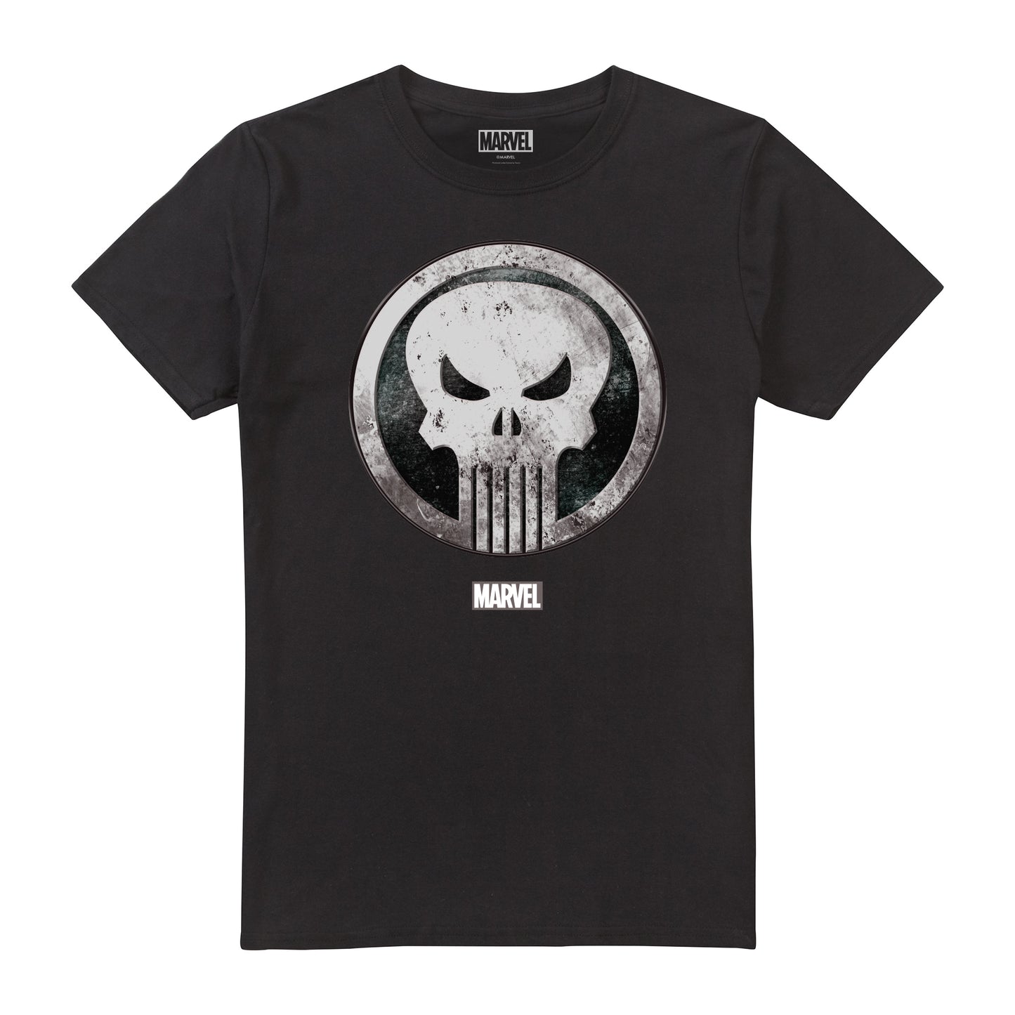 Black - Front - The Punisher Mens Skull Badge T-Shirt