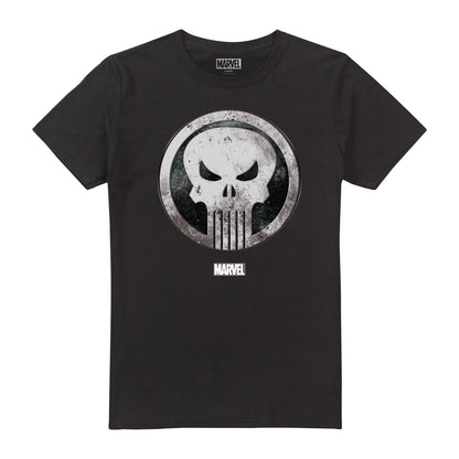 Black - Front - The Punisher Mens Skull Badge T-Shirt