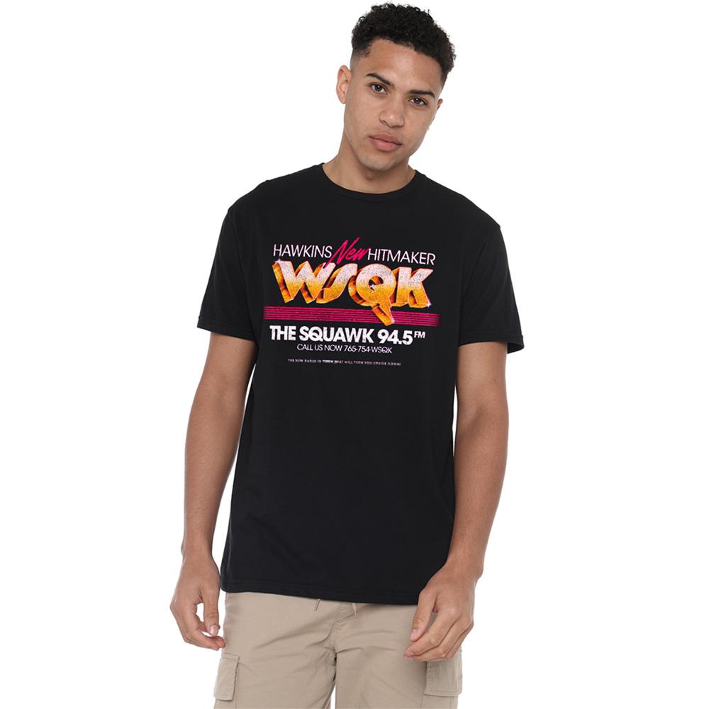 Black - Lifestyle - Stranger Things Unisex Adult WSQK Advert T-Shirt