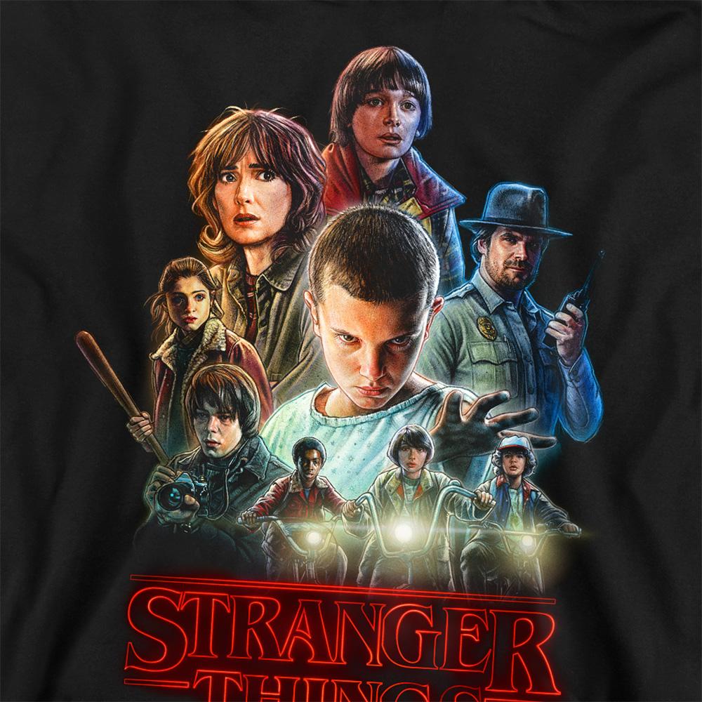 Black - Side - Stranger Things Unisex Adult Poster Sweatshirt