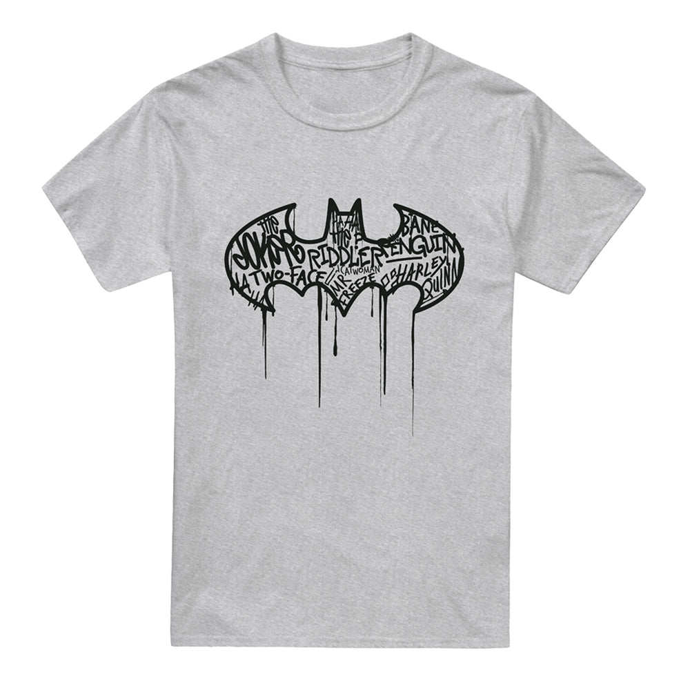 Sports Grey - Front - Batman Mens Graffiti Heather Logo T-Shirt