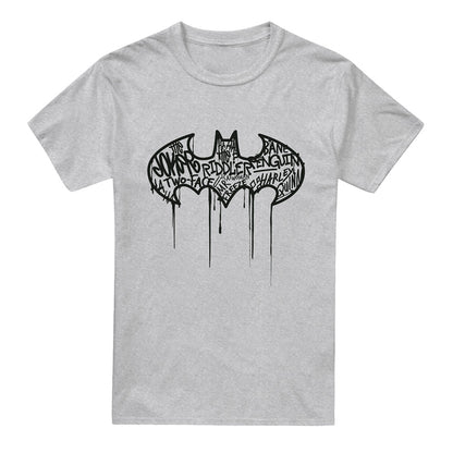 Sports Grey - Front - Batman Mens Graffiti Heather Logo T-Shirt