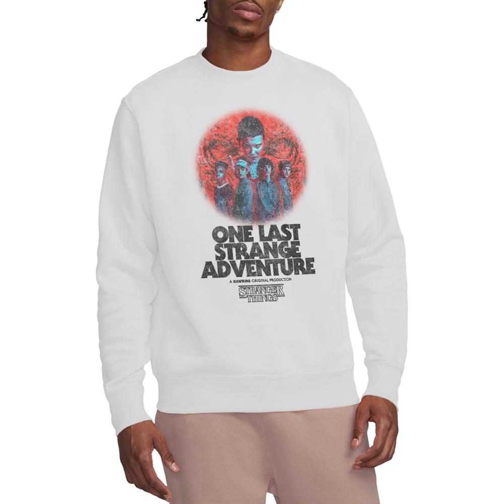White - Lifestyle - Stranger Things Unisex Adult One Last Adventure Poster Sweatshirt