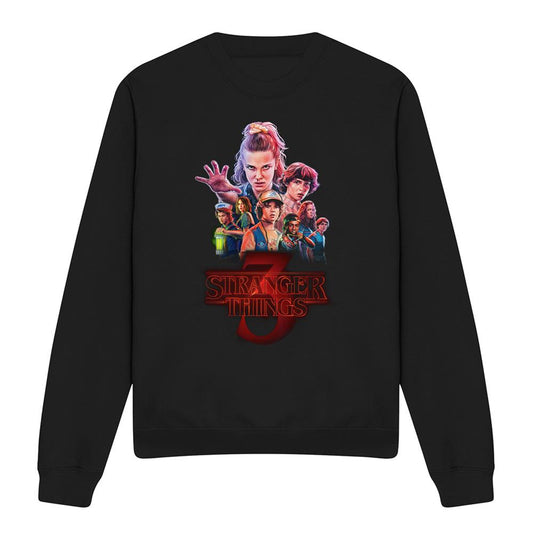 Black - Front - Stranger Things Unisex Adult Season Three Poster Sweatshirt