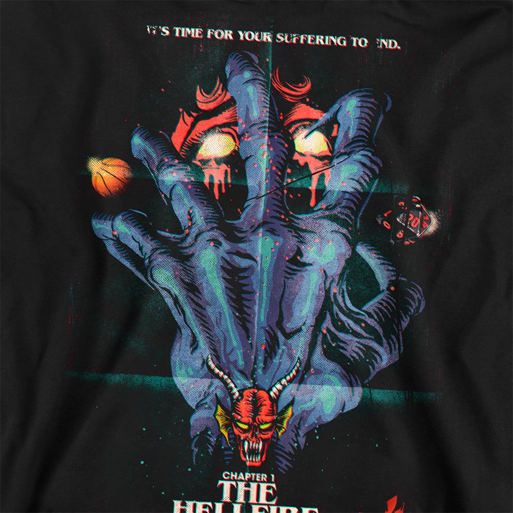 Black - Side - Stranger Things Unisex Adult Hellfire Club Poster Sweatshirt