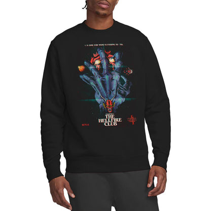 Black - Lifestyle - Stranger Things Unisex Adult Hellfire Club Poster Sweatshirt