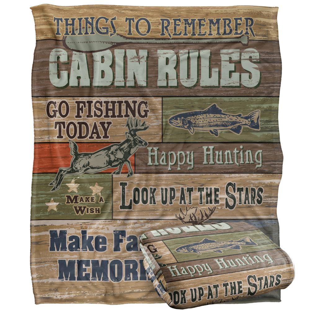 Multicoloured - Back - JQ Licensing Silky Cabin Rules Supersoft Blanket
