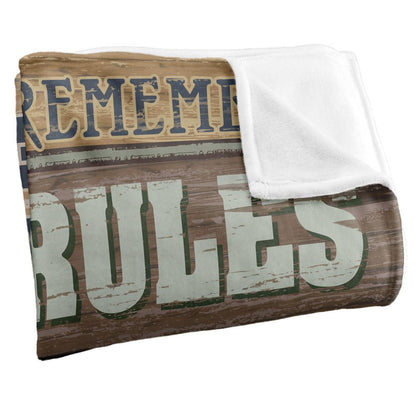Multicoloured - Side - JQ Licensing Silky Cabin Rules Supersoft Blanket