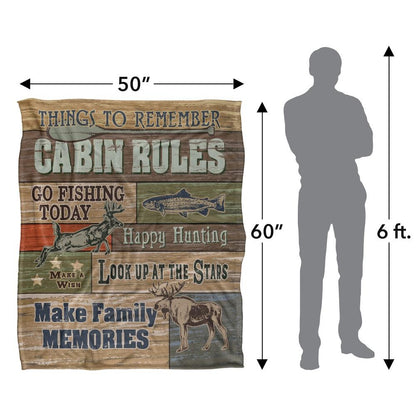 Multicoloured - Pack Shot - JQ Licensing Silky Cabin Rules Supersoft Blanket