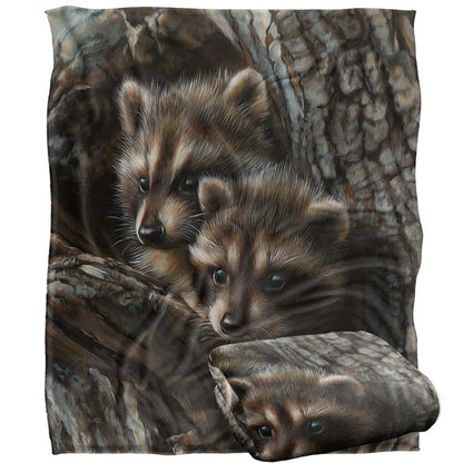 Multicoloured - Back - JQ Licensing Silky Raccoon Supersoft Blanket