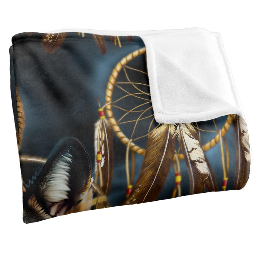 Multicoloured - Side - JQ Licensing Silky Dreamcatcher Wolf Supersoft Blanket