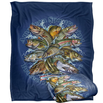 Multicoloured - Back - JQ Licensing American Sportfishing Freshwater Silky Supersoft Blanket