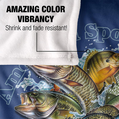 Multicoloured - Lifestyle - JQ Licensing American Sportfishing Freshwater Silky Supersoft Blanket