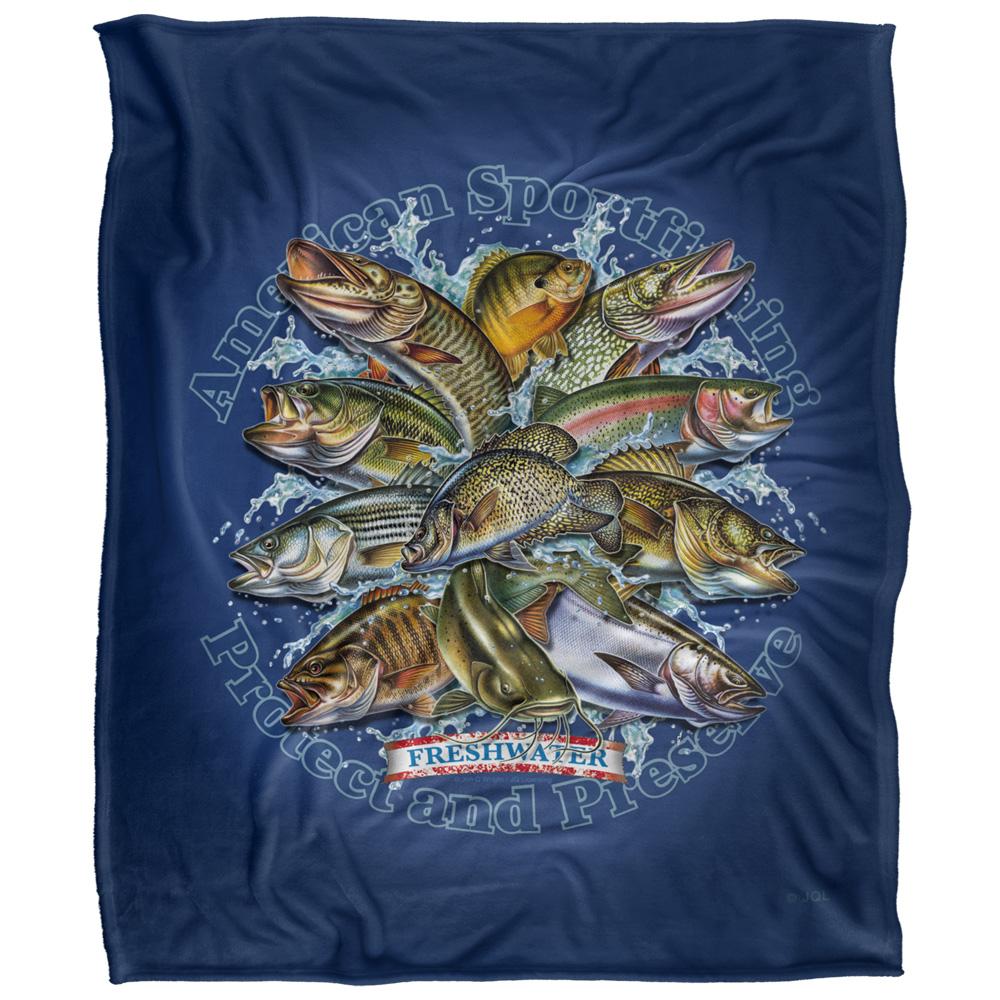 Multicoloured - Front - JQ Licensing American Sportfishing Freshwater Silky Supersoft Blanket