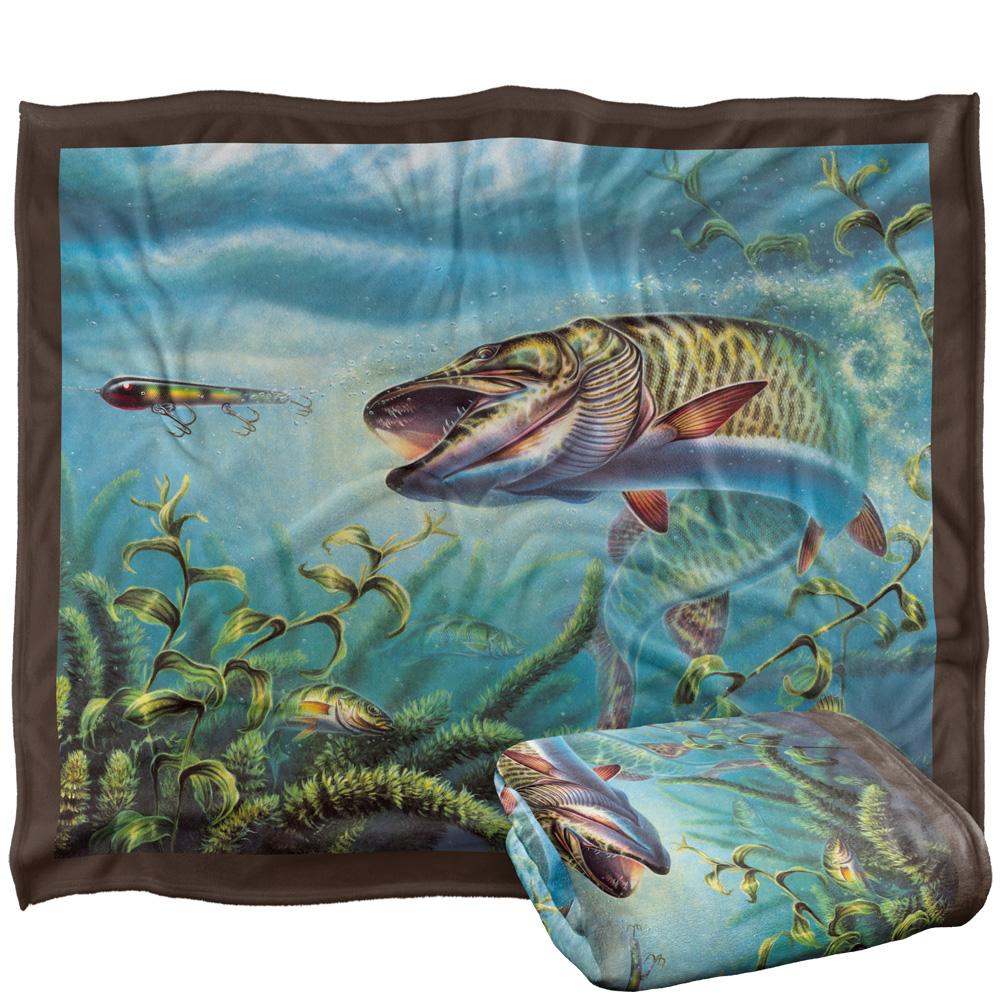 Multicoloured - Back - JQ Licensing Provoked Musky Fishing Silky Supersoft Blanket