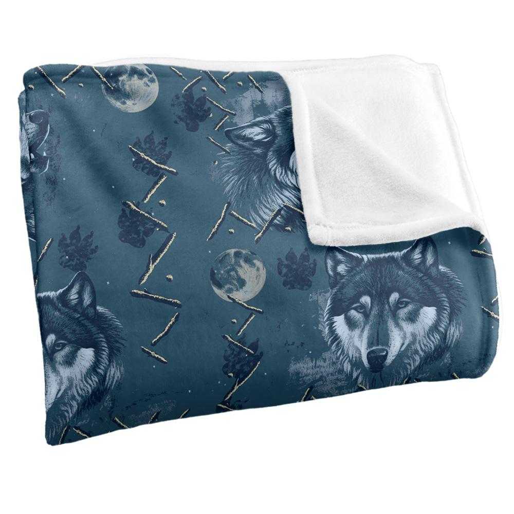 Multicoloured - Side - JQ Licensing Silky Wolf Howl Moon Pattern Supersoft Blanket