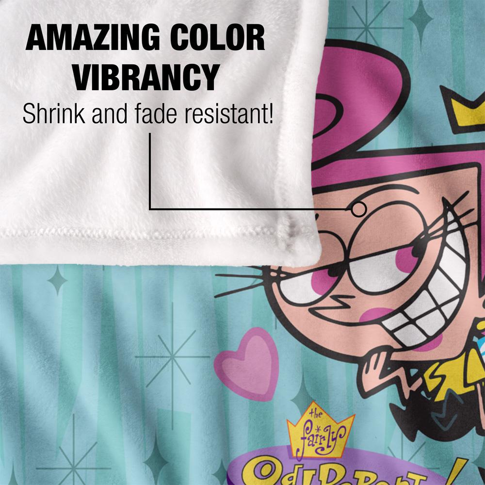 Multicoloured - Lifestyle - Fairly Odd Parents In Love Silky Cosmo & Wanda Supersoft Blanket