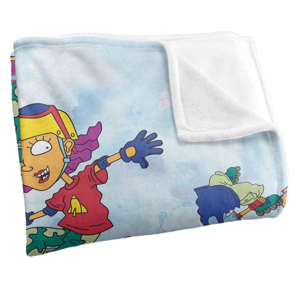 Multicoloured - Side - Rocket Power Silky Rollerskates Otto, Reggie & Twister Supersoft Blanket