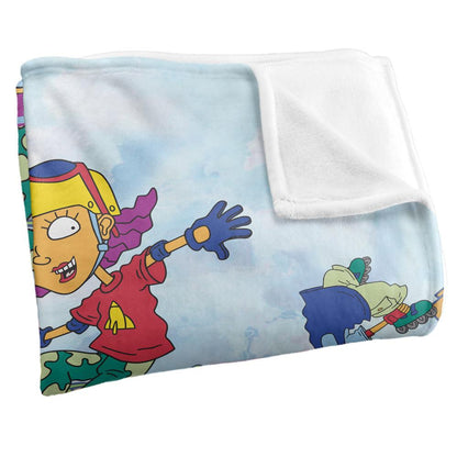 Multicoloured - Side - Rocket Power Silky Rollerskates Otto, Reggie & Twister Supersoft Blanket