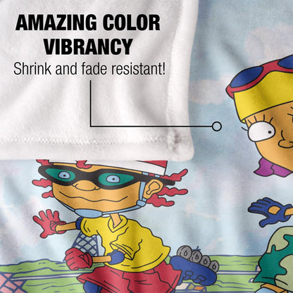 Multicoloured - Lifestyle - Rocket Power Silky Rollerskates Otto, Reggie & Twister Supersoft Blanket