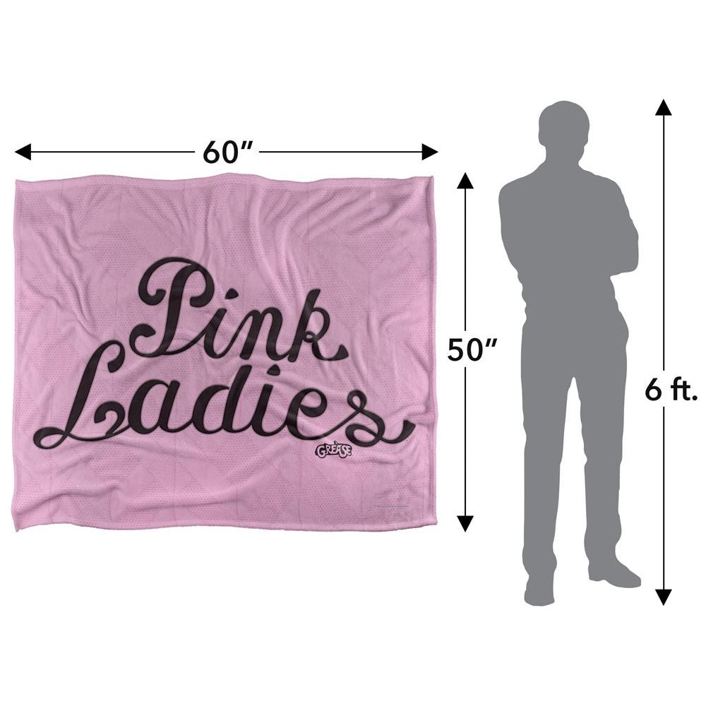 Multicoloured - Pack Shot - Grease Pink Ladies Silky Supersoft Blanket