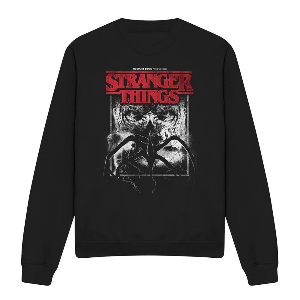 Black - Front - Stranger Things Unisex Adult Vecna & Mindflayer Poster Sweatshirt