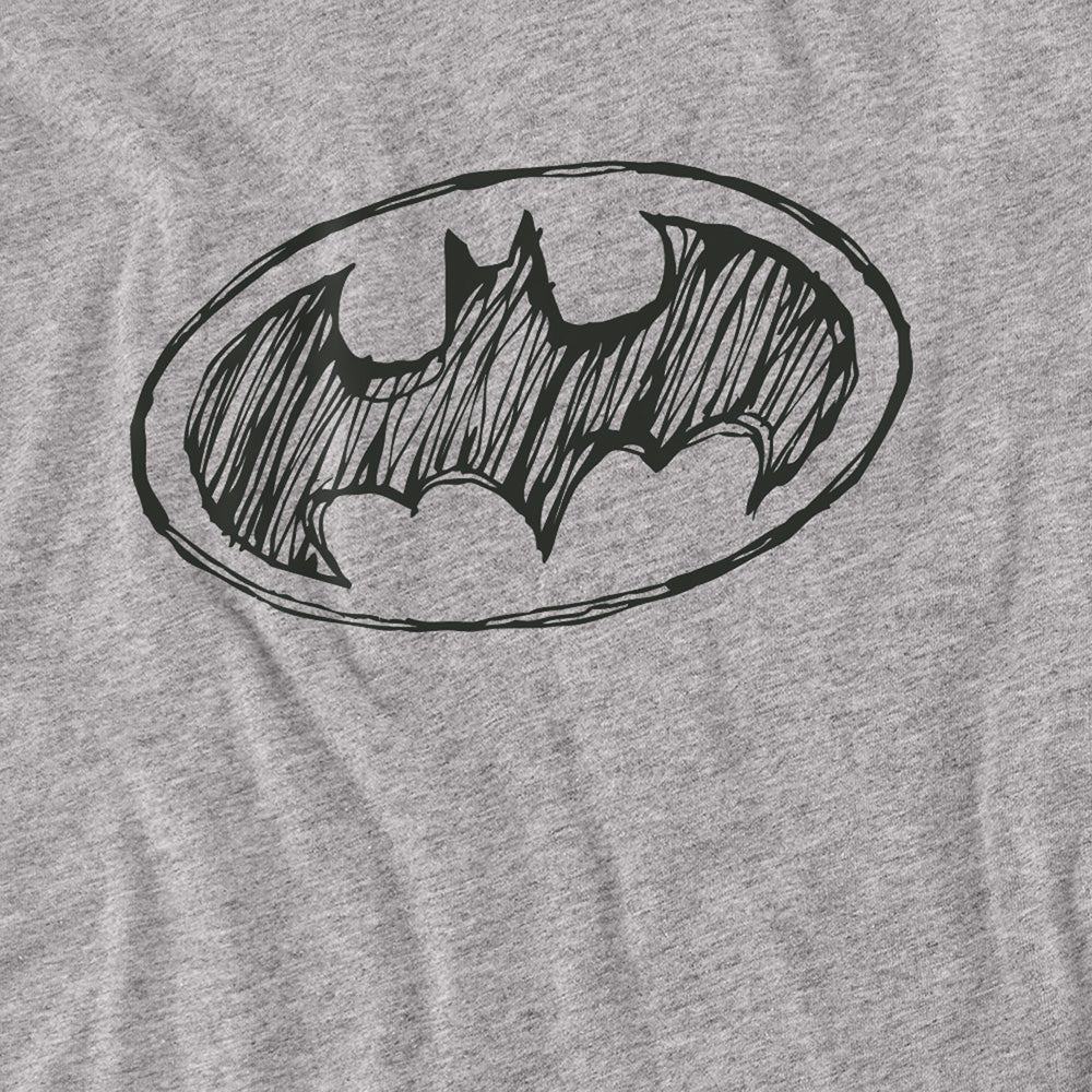 Sports Grey - Pack Shot - Batman Mens Scribble Logo T-Shirt