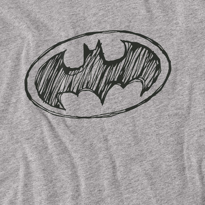 Sports Grey - Pack Shot - Batman Mens Scribble Logo T-Shirt