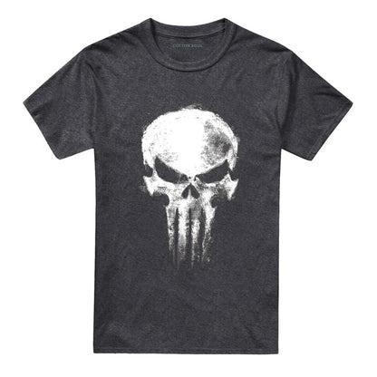 Dark Heather - Front - Daredevil Unisex Adult Born Again Punisher Skull Heather T-Shirt