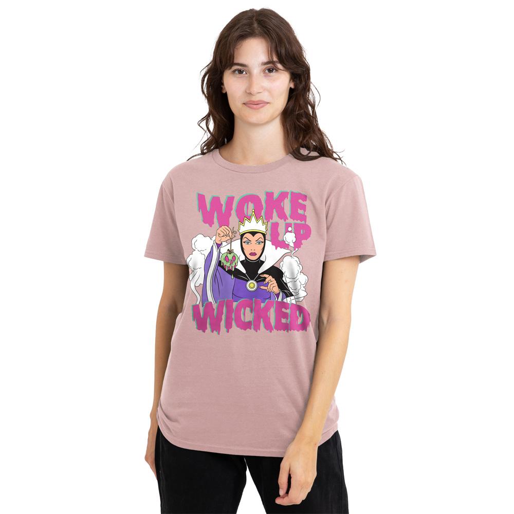 Pink - Lifestyle - Disney Villains Womens-Ladies Woke Up Wicked Evil Queen T-Shirt