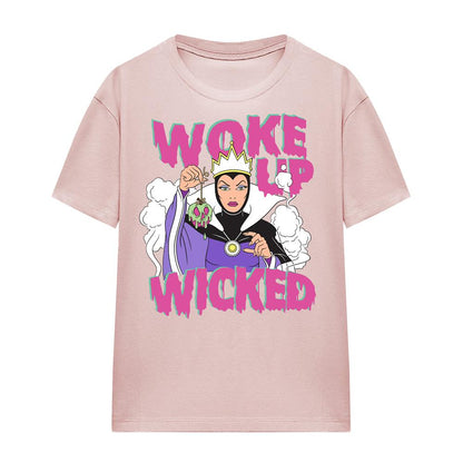 Pink - Front - Disney Villains Womens-Ladies Woke Up Wicked Evil Queen T-Shirt