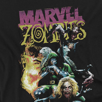 Black - Back - Marvel Zombies Unisex Adult Doom & The Fantastic Four T-Shirt